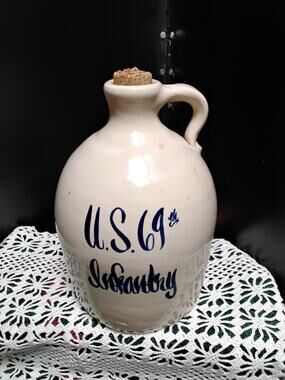 Whiskey Stoneware Jug Marshall Pottery signed E.J. Humphries